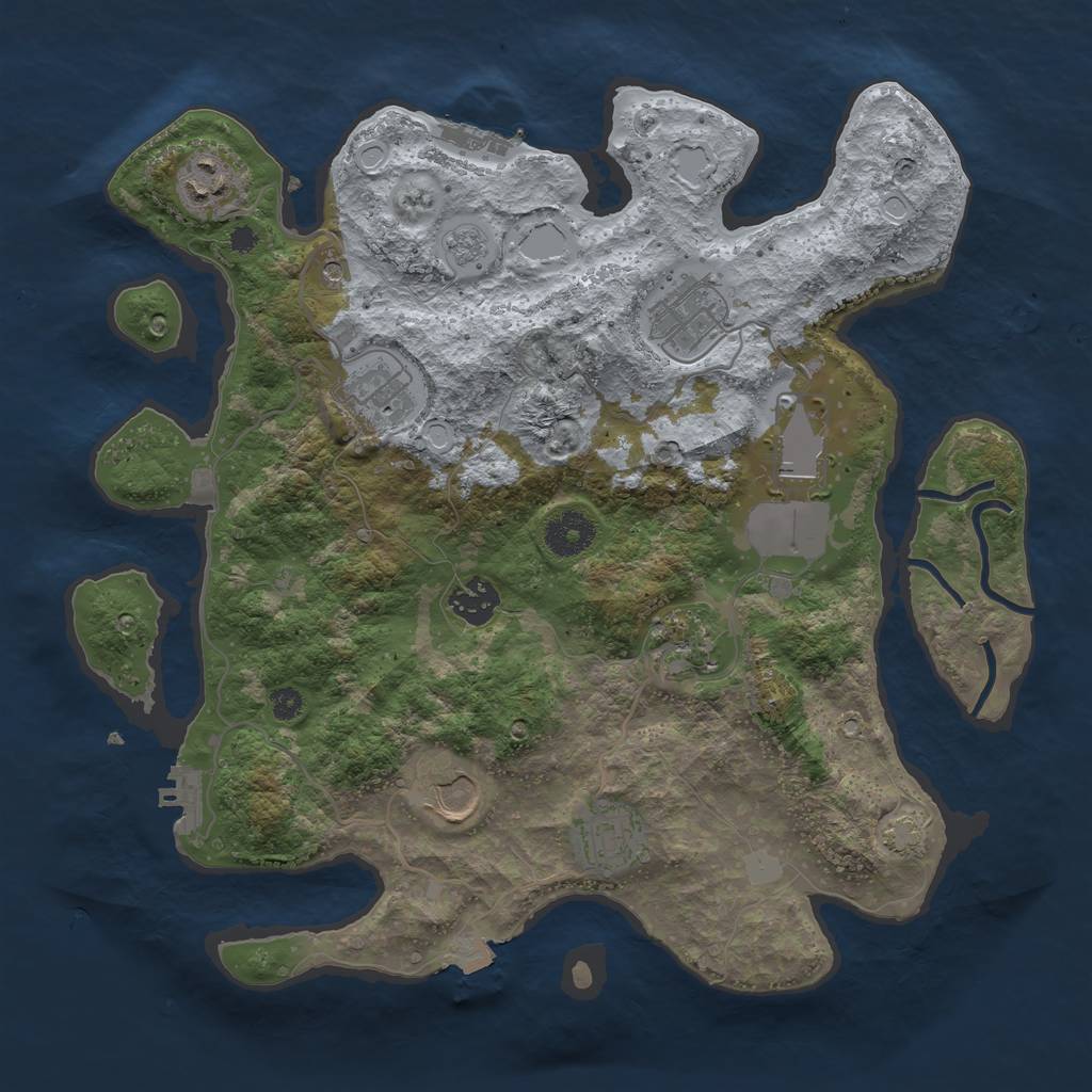 Rust Map: Procedural Map, Size: 3500, Seed: 1522067751, 16 Monuments