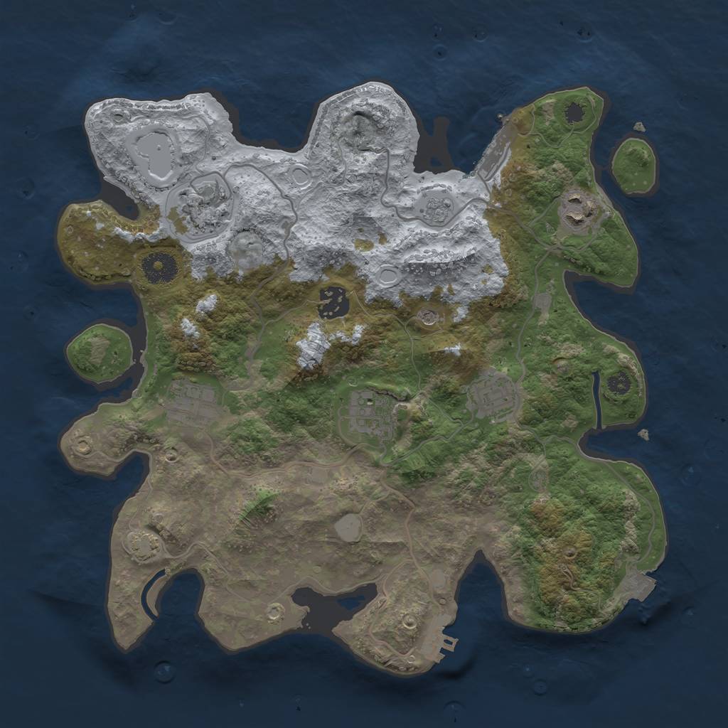 Rust Map: Procedural Map, Size: 3250, Seed: 1188968853, 14 Monuments