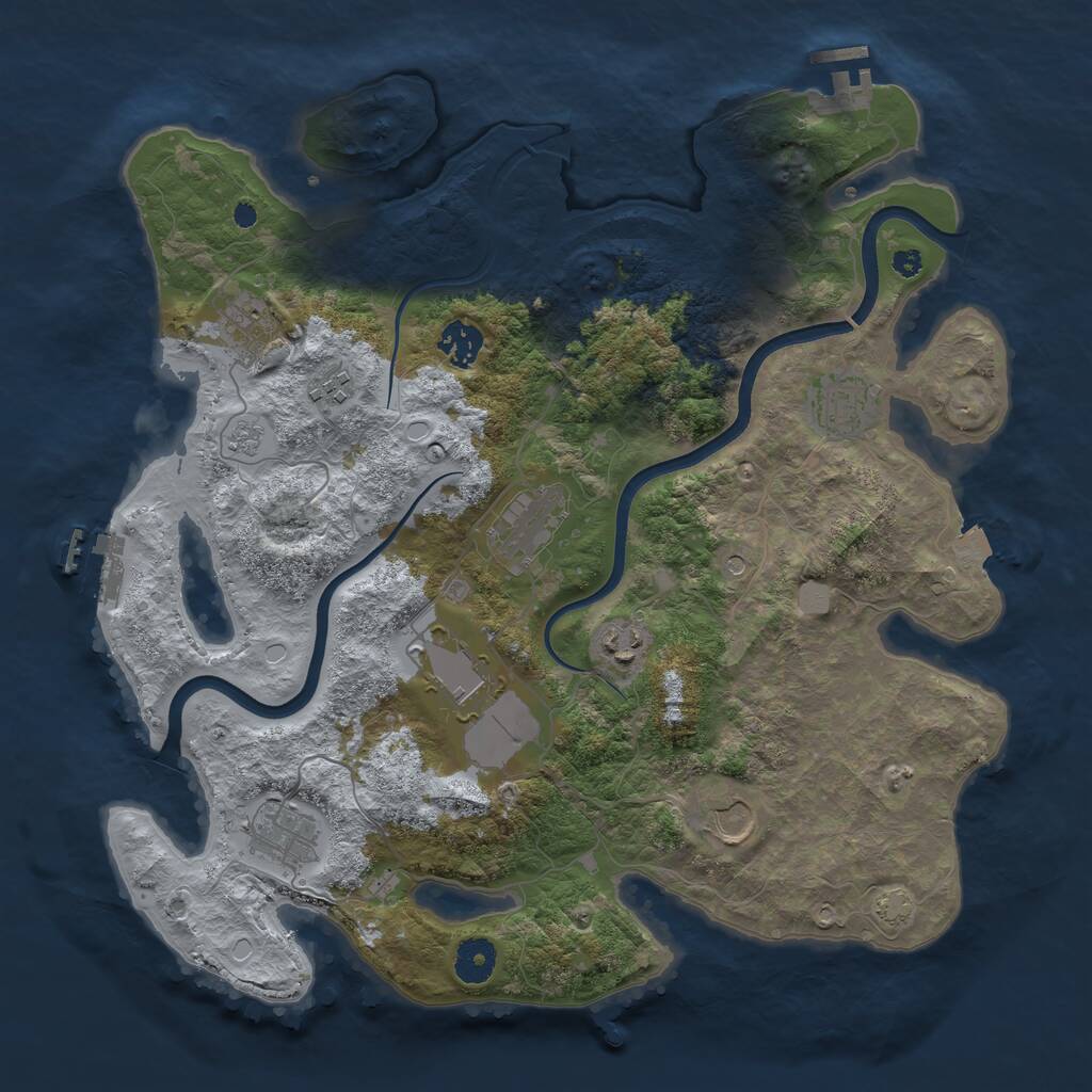 Rust Map: Procedural Map, Size: 3750, Seed: 1507959191, 15 Monuments