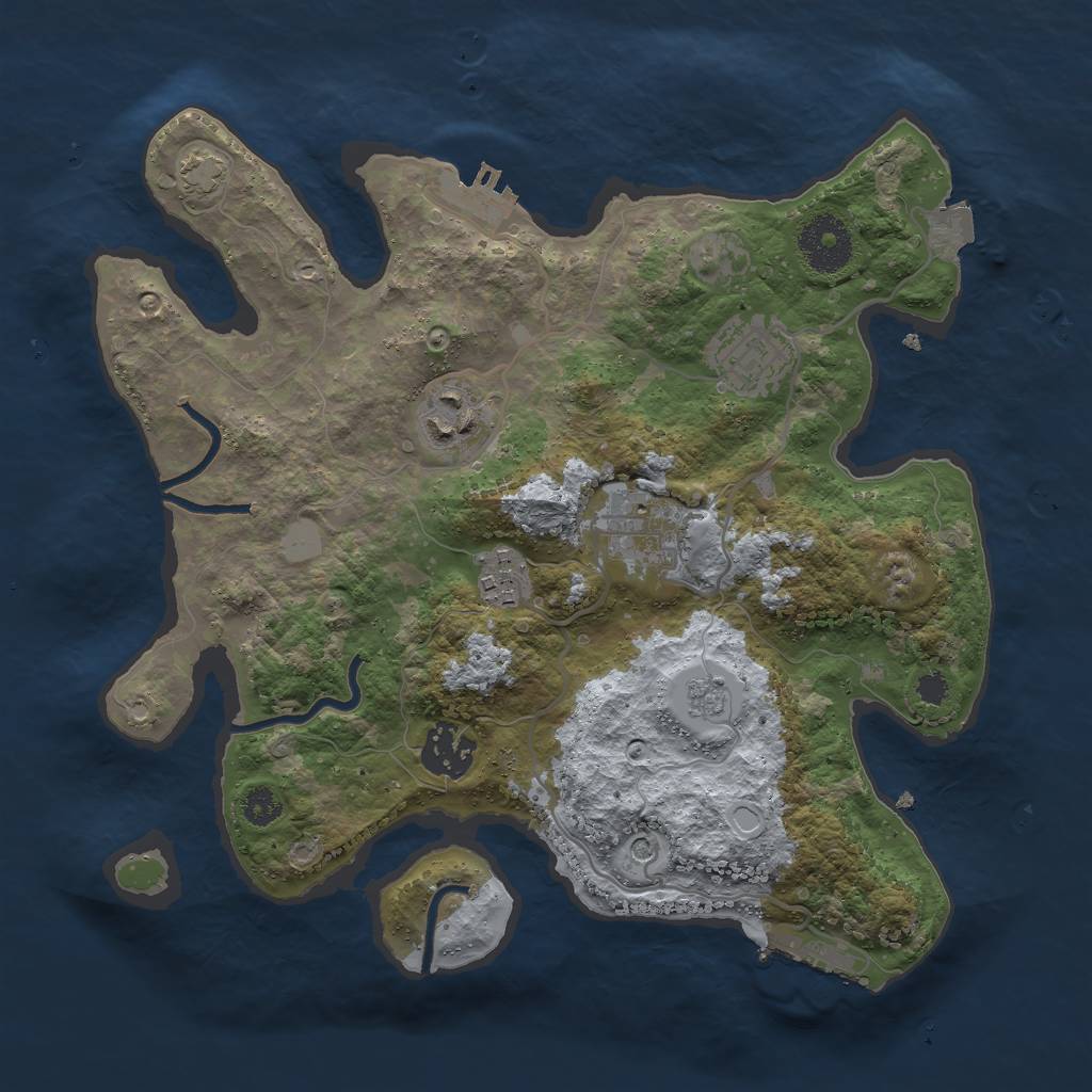 Rust Map: Procedural Map, Size: 3000, Seed: 2013026742, 13 Monuments