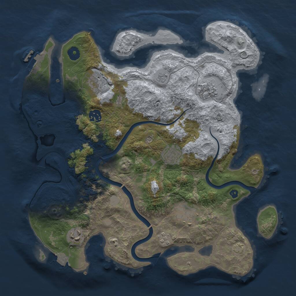 Rust Map: Procedural Map, Size: 3454, Seed: 3559, 12 Monuments