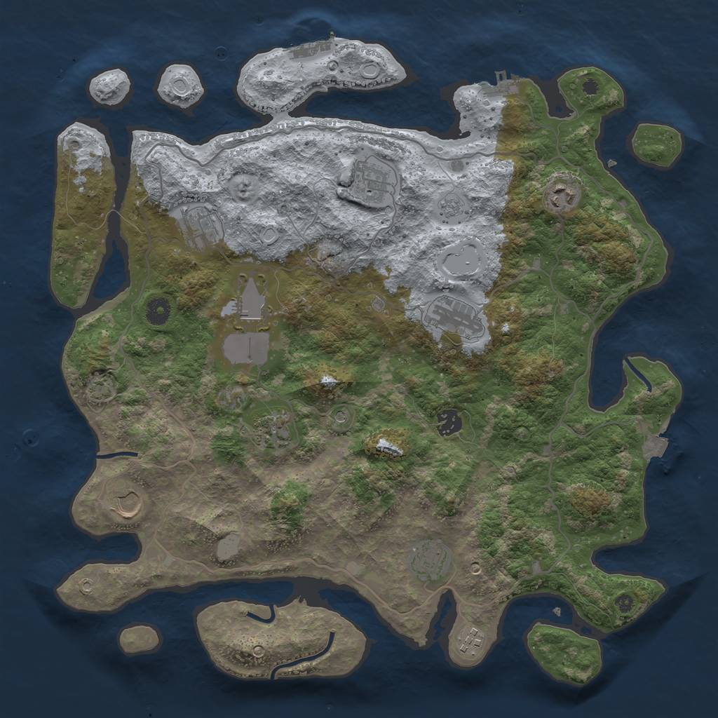 Rust Map: Procedural Map, Size: 4100, Seed: 12989111, 18 Monuments