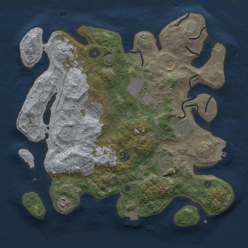 Rust Map: Procedural Map, Size: 3500, Seed: 4535345, 15 Monuments