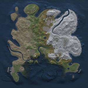 Thumbnail Rust Map: Procedural Map, Size: 3500, Seed: 1245527869, 13 Monuments