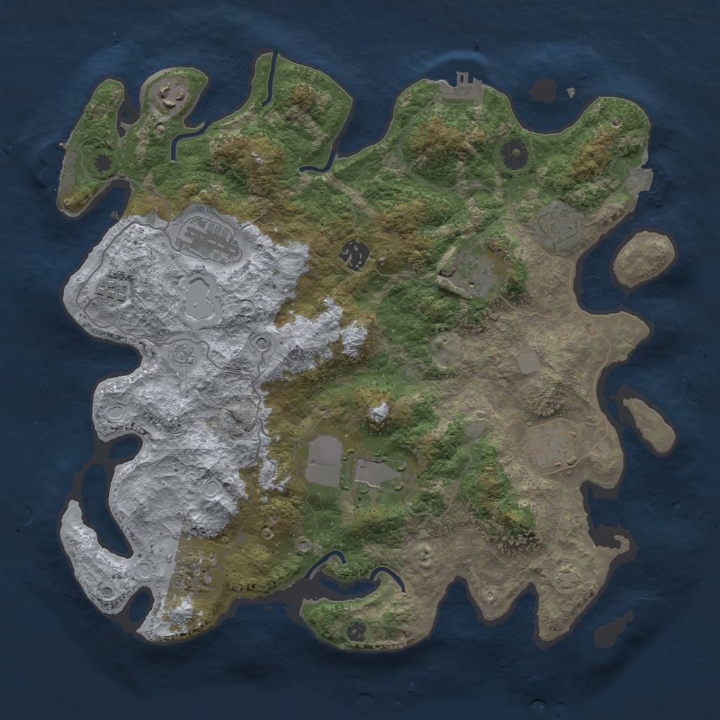 Rust Map: Procedural Map, Size: 3750, Seed: 1798845689, 17 Monuments