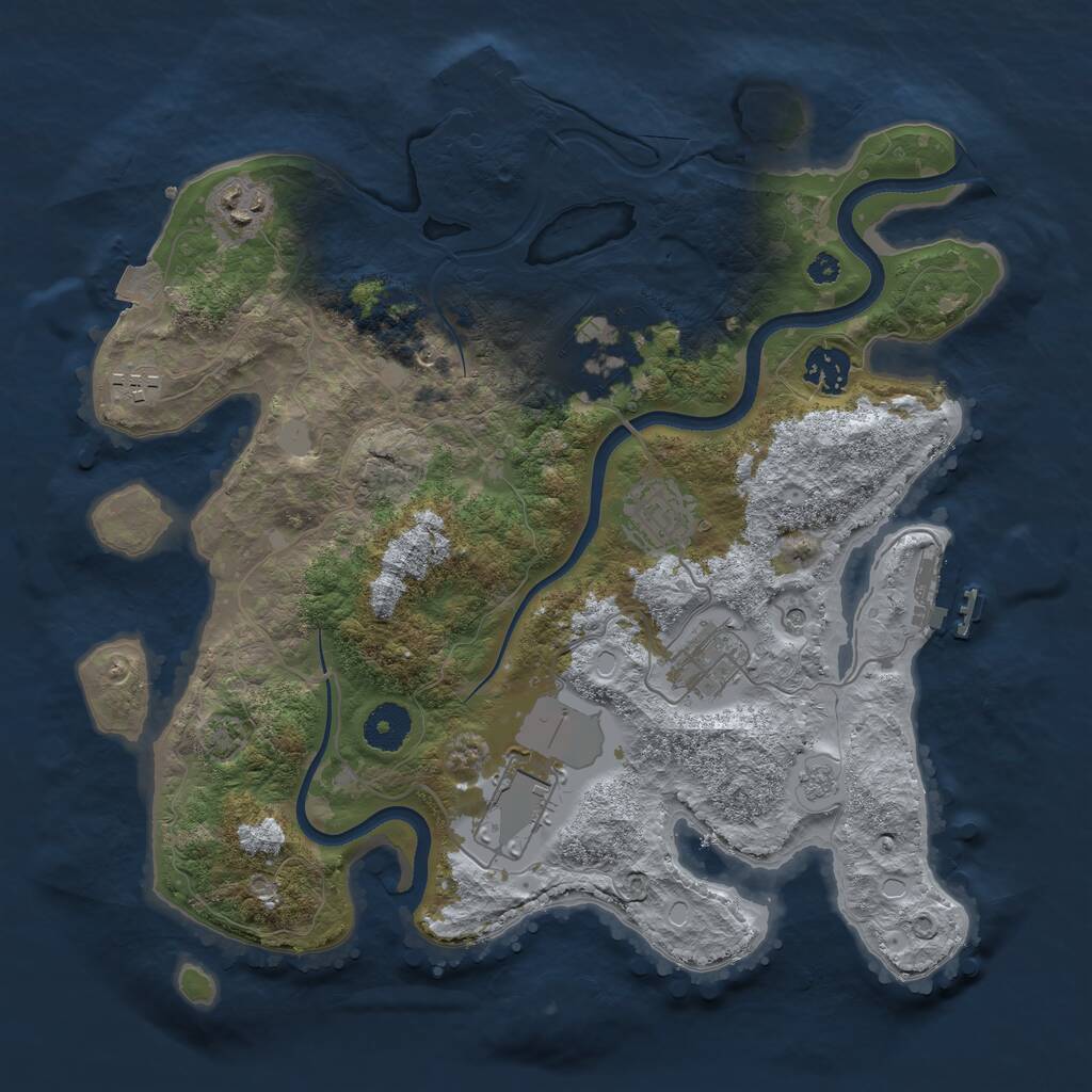 Rust Map: Procedural Map, Size: 3500, Seed: 87690, 13 Monuments