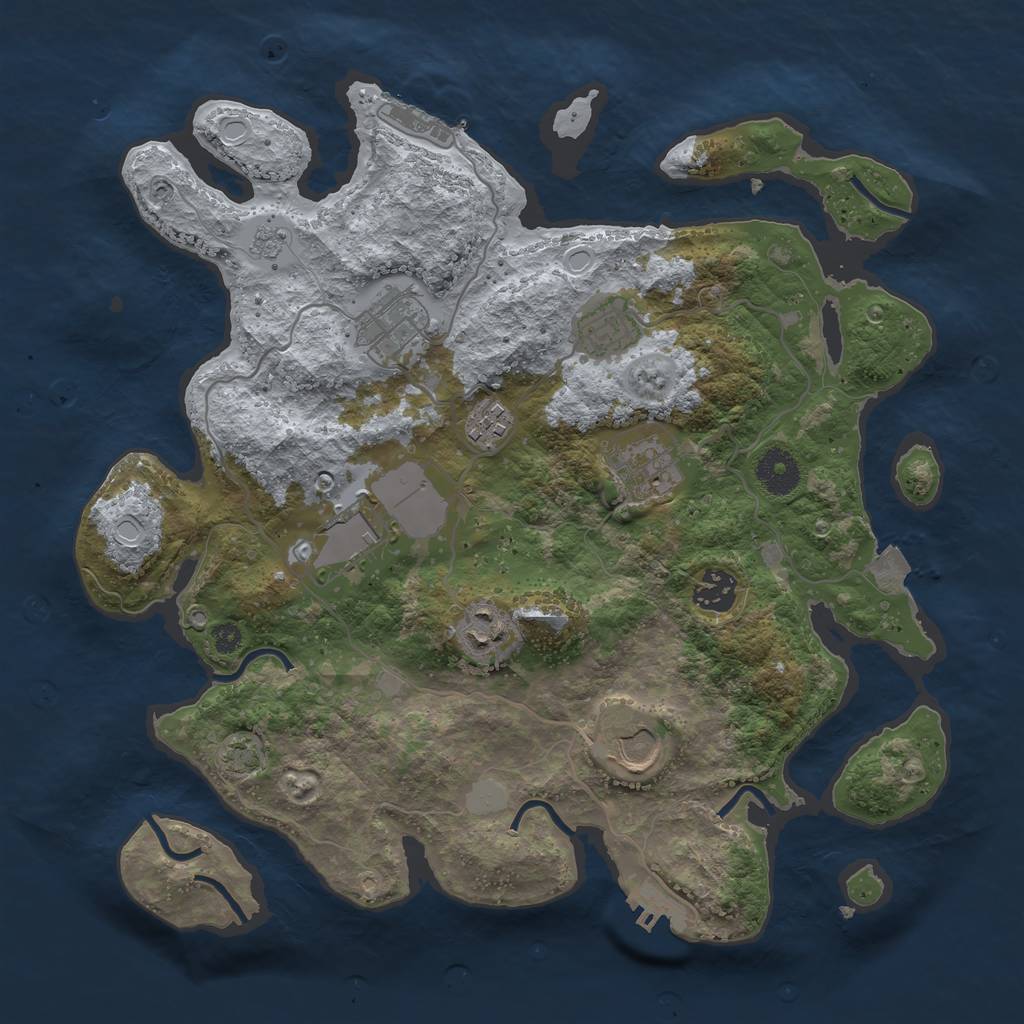 Rust Map: Procedural Map, Size: 3500, Seed: 509826126, 15 Monuments