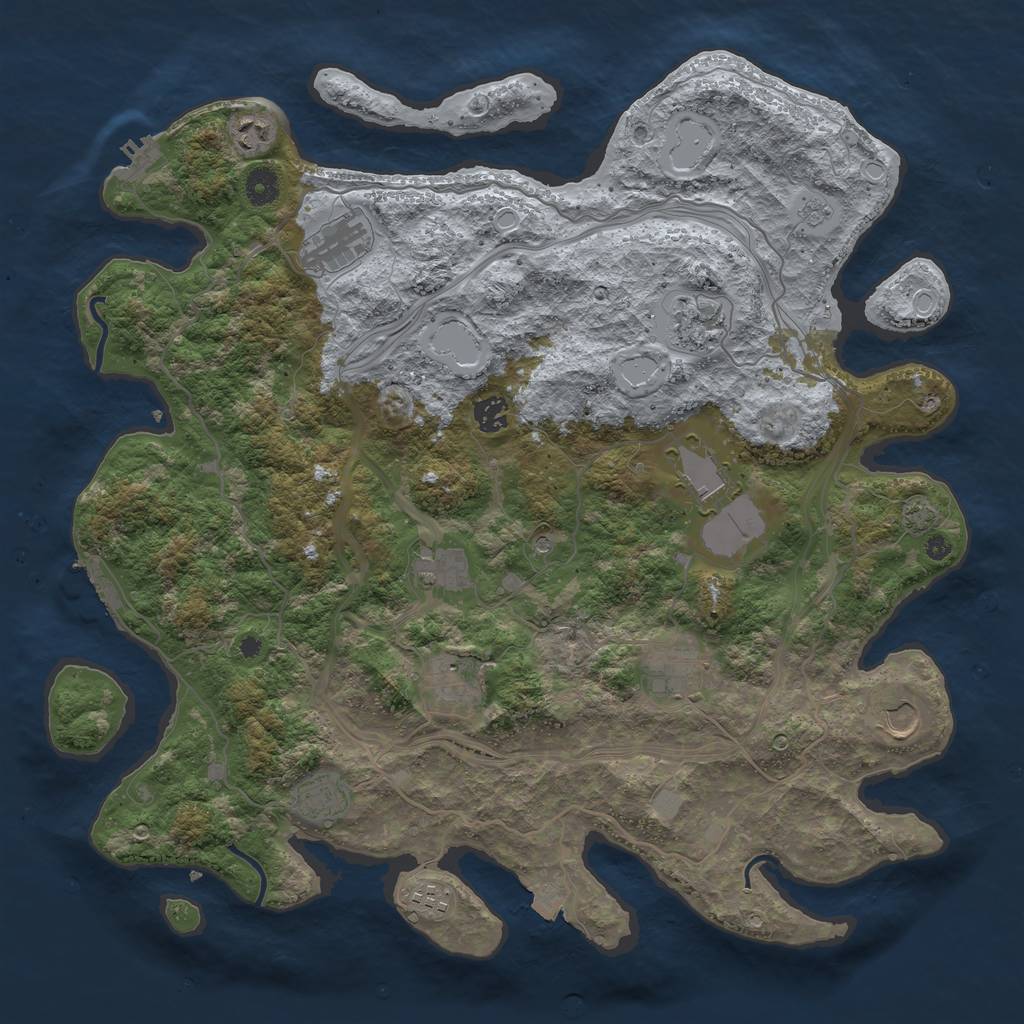 Rust Map: Procedural Map, Size: 4250, Seed: 375044927, 19 Monuments