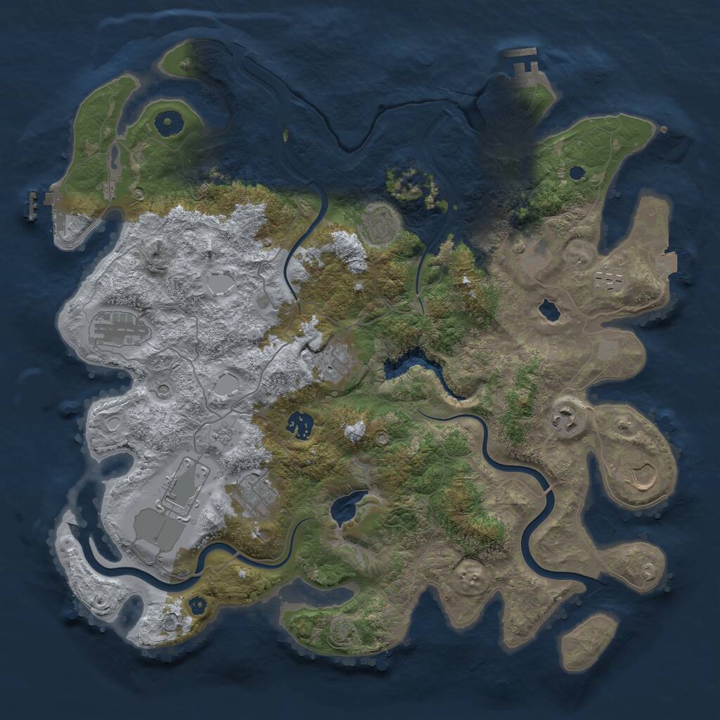 Rust Map: Procedural Map, Size: 4000, Seed: 1798845689, 16 Monuments