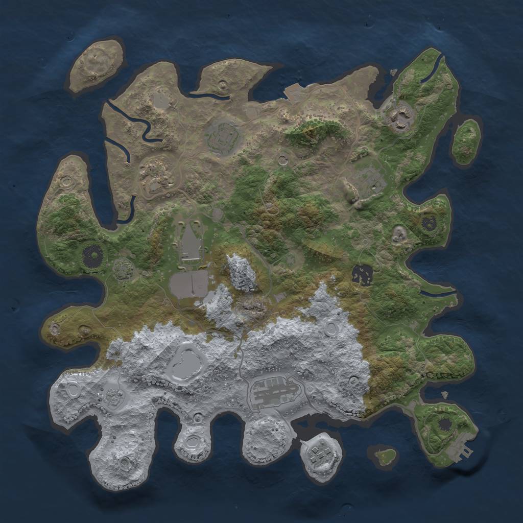 Rust Map: Procedural Map, Size: 3500, Seed: 248243330, 15 Monuments