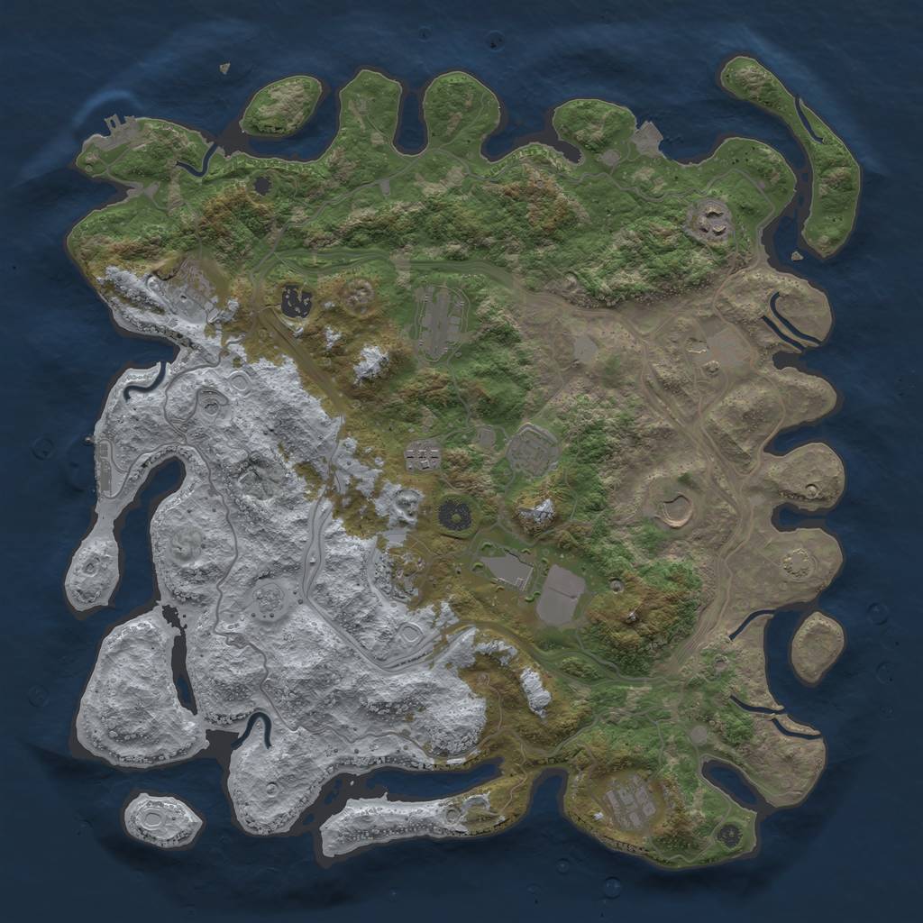 Rust Map: Procedural Map, Size: 4250, Seed: 1859021129, 19 Monuments