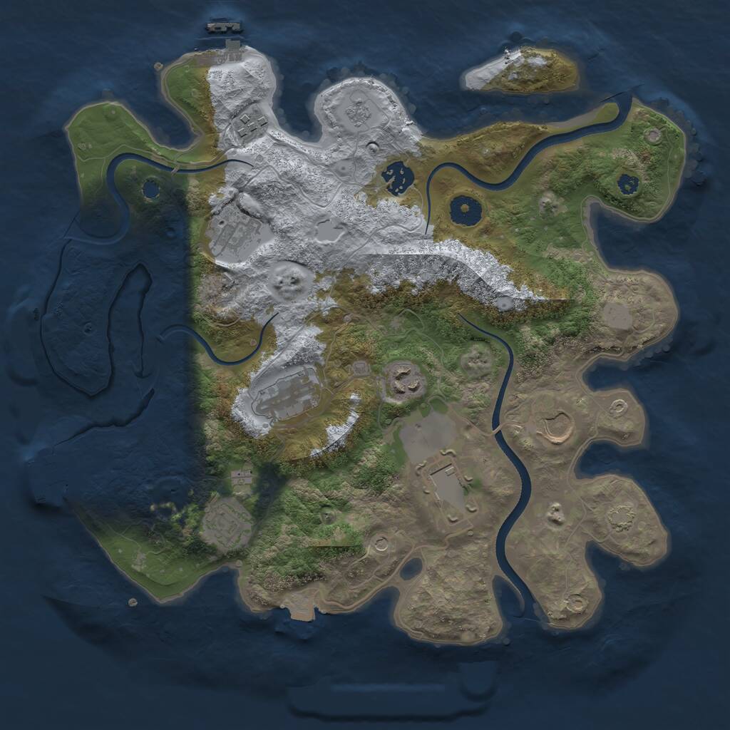 Rust Map: Procedural Map, Size: 3500, Seed: 1617248926, 14 Monuments