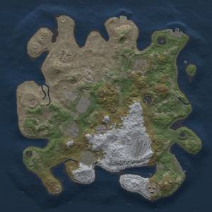 Thumbnail Rust Map: Procedural Map, Size: 3500, Seed: 1692834133, 17 Monuments