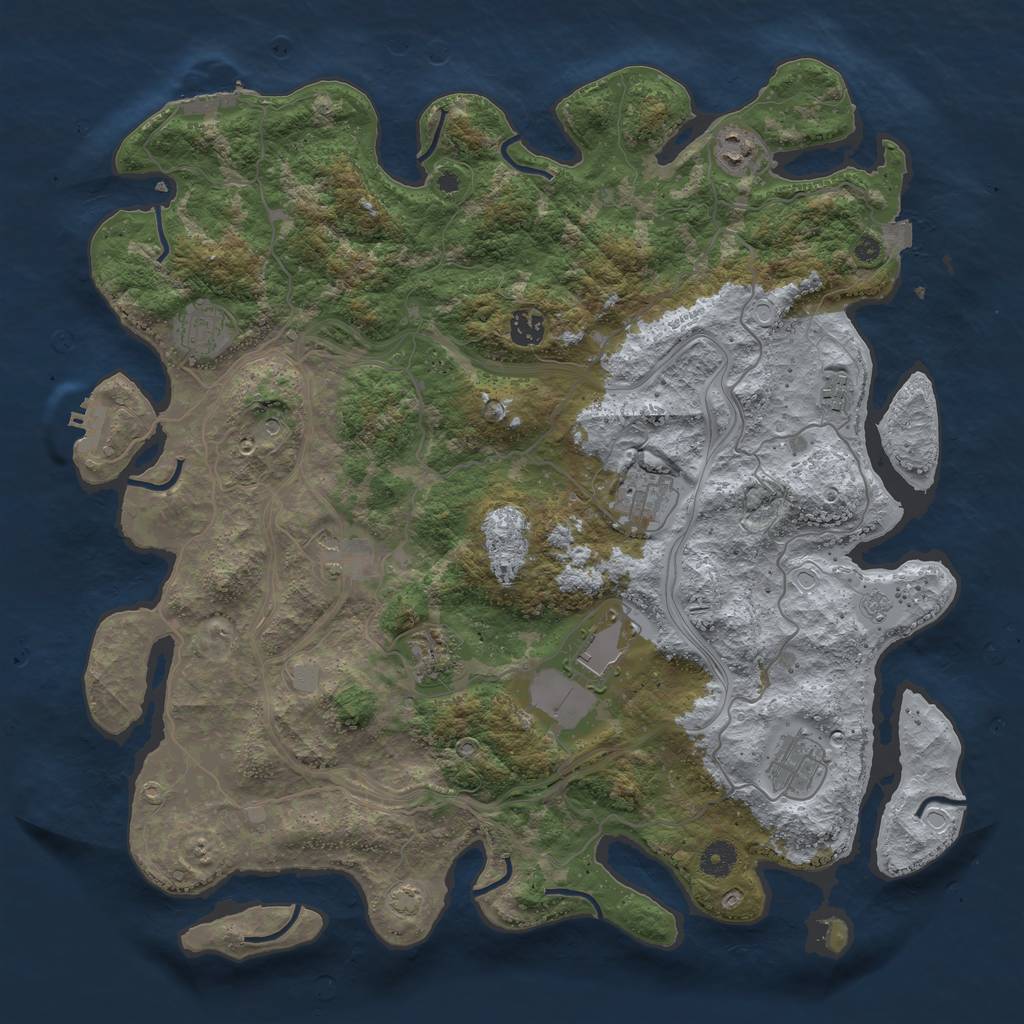 Rust Map: Procedural Map, Size: 4250, Seed: 1878623016, 17 Monuments