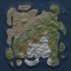 Thumbnail Rust Map: Procedural Map, Size: 3750, Seed: 41393651, 18 Monuments