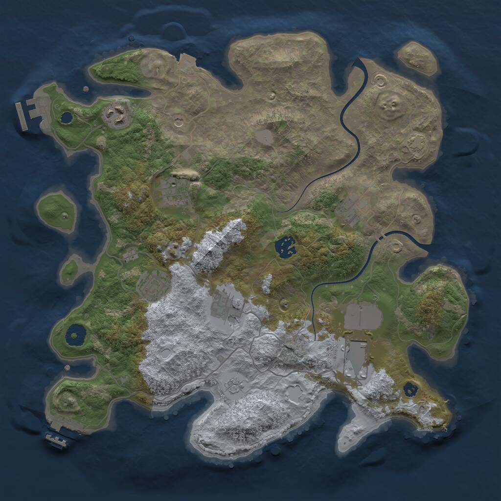 Rust Map: Procedural Map, Size: 3500, Seed: 783554334, 13 Monuments