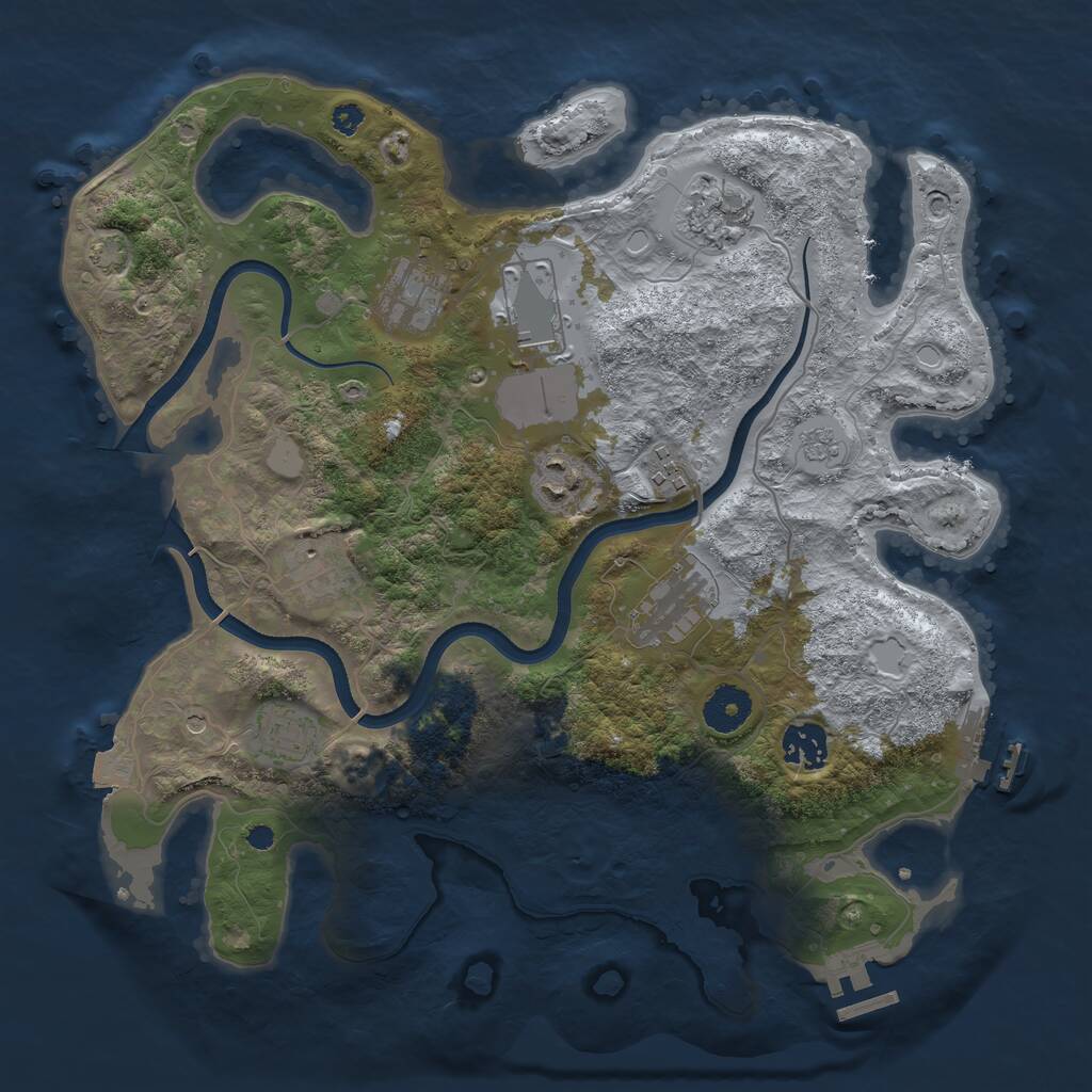 Rust Map: Procedural Map, Size: 3500, Seed: 354325643, 15 Monuments