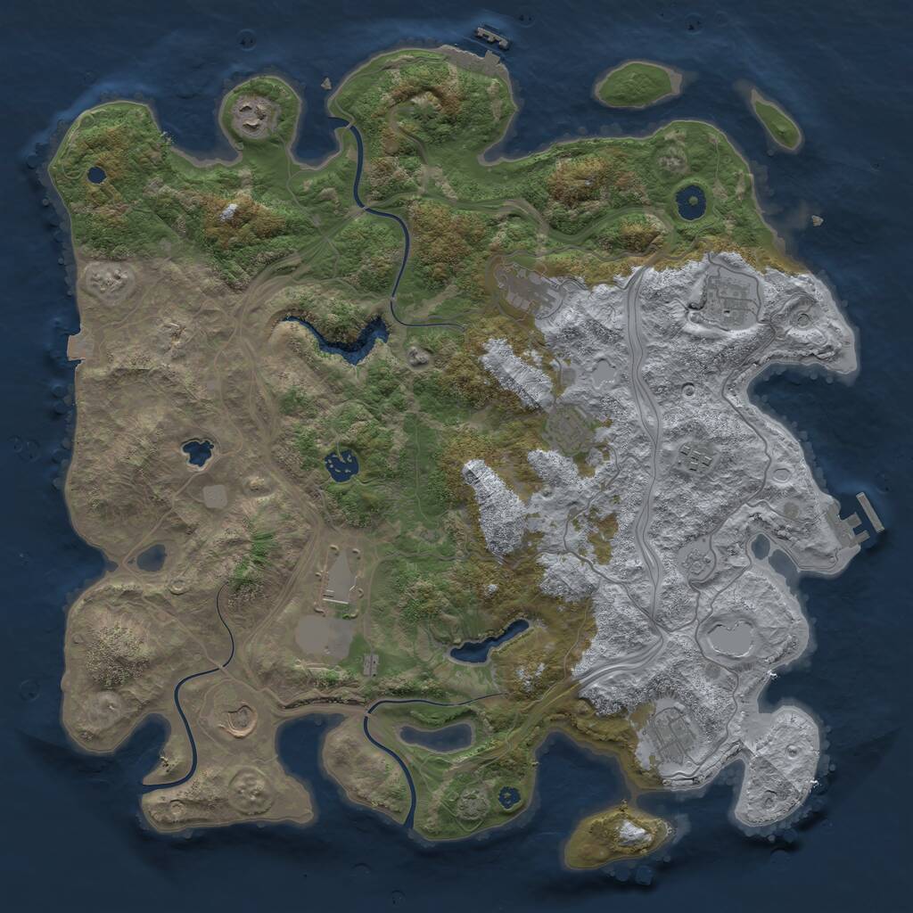 Rust Map: Procedural Map, Size: 4250, Seed: 2085058441, 15 Monuments
