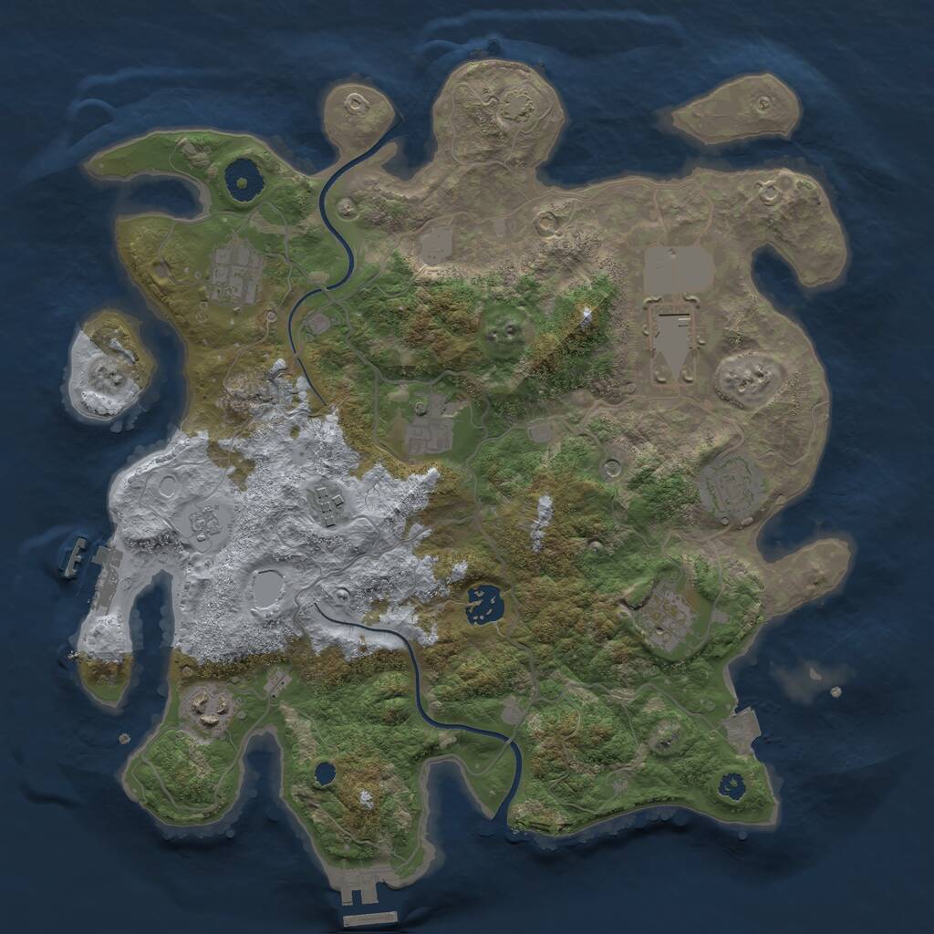 Rust Map: Procedural Map, Size: 3500, Seed: 325235356, 14 Monuments