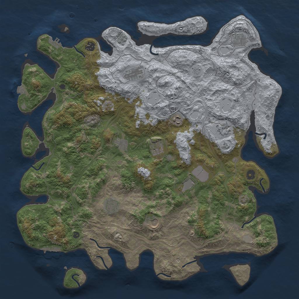 Rust Map: Procedural Map, Size: 4700, Seed: 1733958890, 19 Monuments