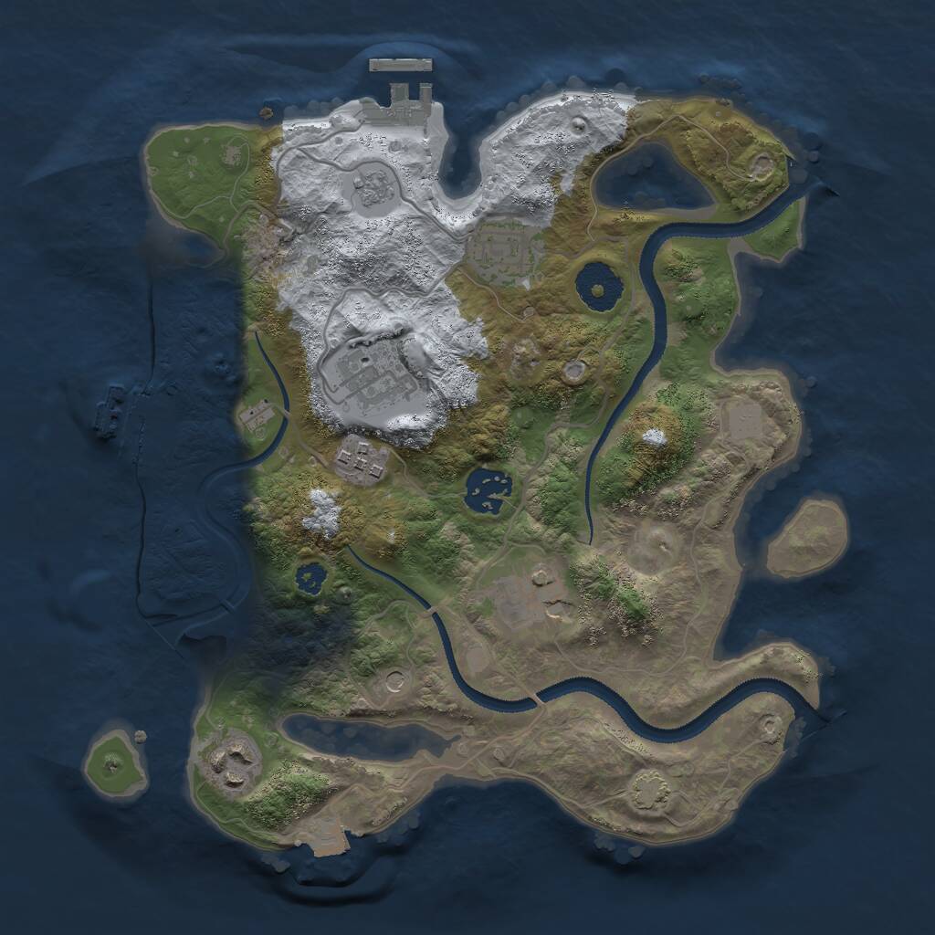 Rust Map: Procedural Map, Size: 3000, Seed: 757908566, 12 Monuments