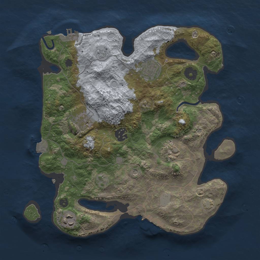Rust Map: Procedural Map, Size: 3000, Seed: 757908566, 13 Monuments