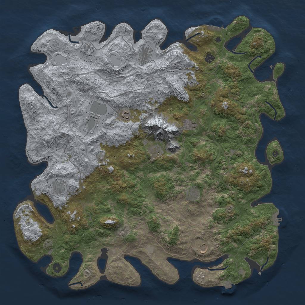 Rust Map: Procedural Map, Size: 5000, Seed: 1210151627, 19 Monuments