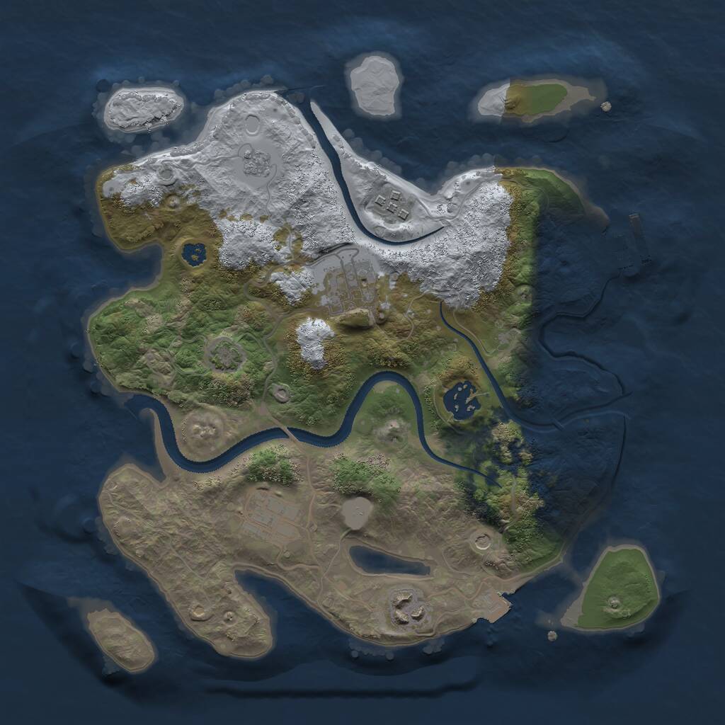 Rust Map: Procedural Map, Size: 3000, Seed: 978345799, 10 Monuments