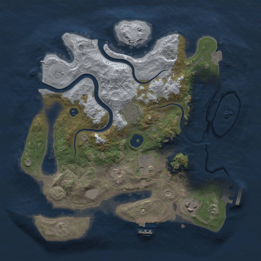 Rust Map: Procedural Map, Size: 3000, Seed: 1551772288, 10 Monuments