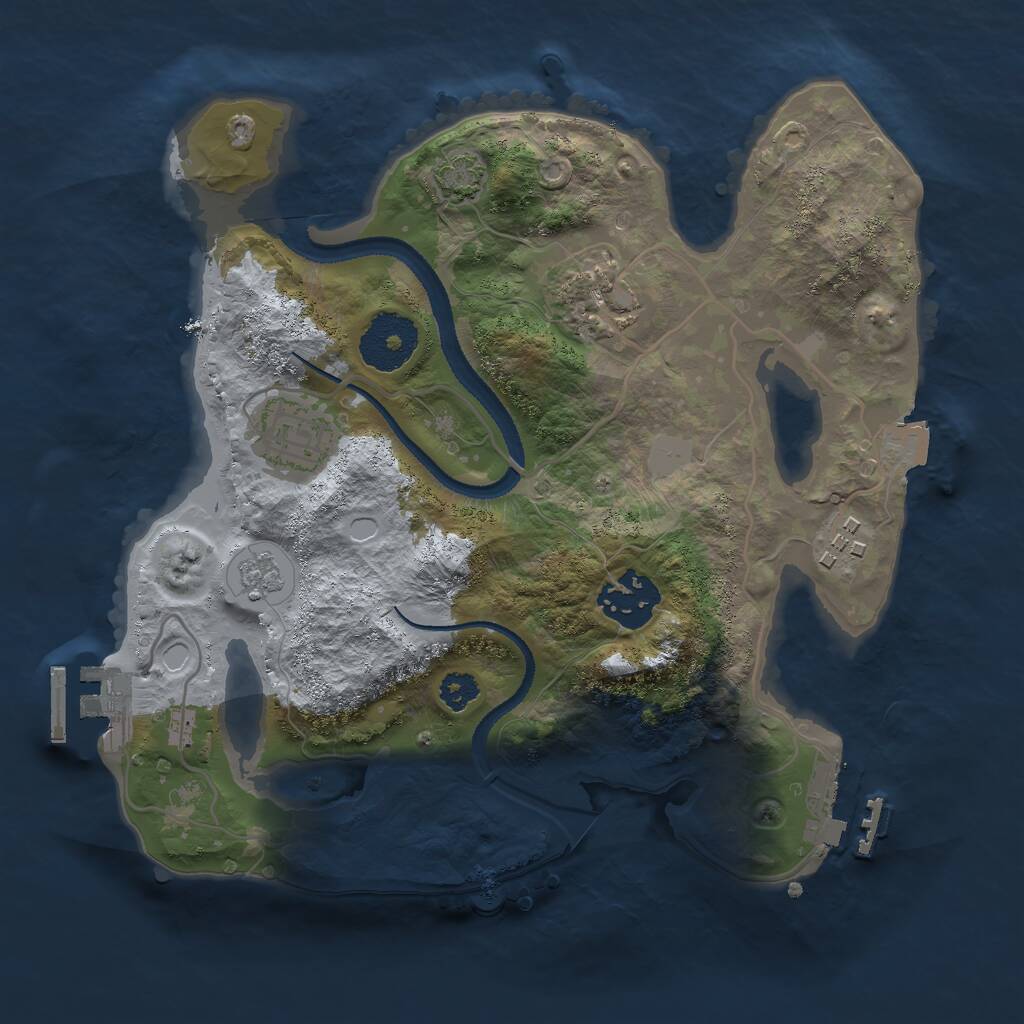 Rust Map: Procedural Map, Size: 2700, Seed: 1308172791, 9 Monuments
