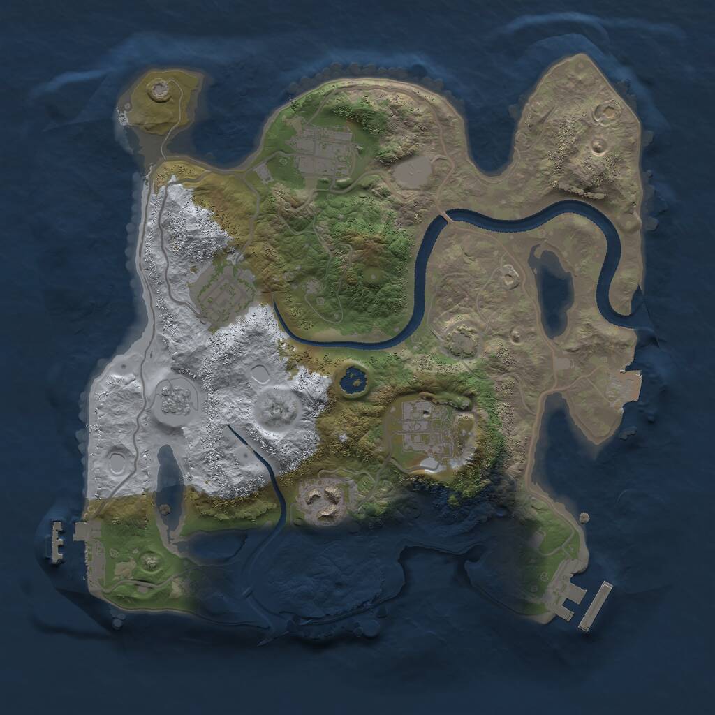 Rust Map: Procedural Map, Size: 2700, Seed: 1308172791, 9 Monuments