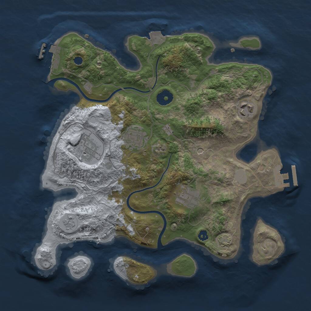 Rust Map: Procedural Map, Size: 3000, Seed: 944822406, 10 Monuments