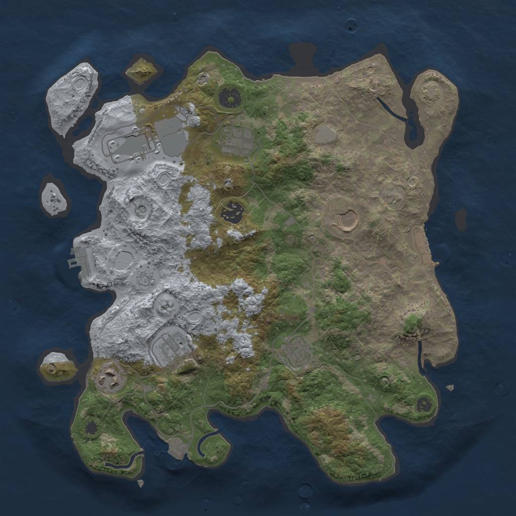 Rust Map: Procedural Map, Size: 3505, Seed: 3806759, 15 Monuments