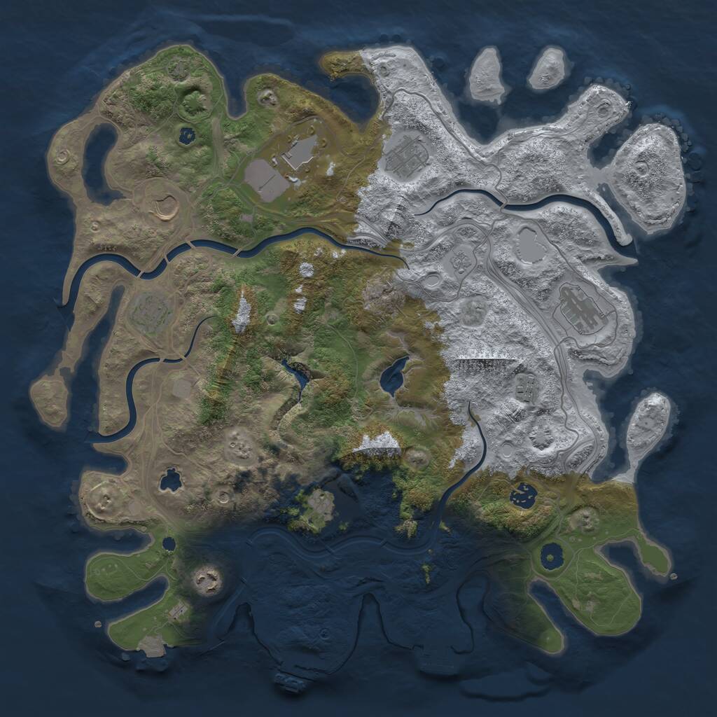 Rust Map: Procedural Map, Size: 4250, Seed: 1227805899, 15 Monuments