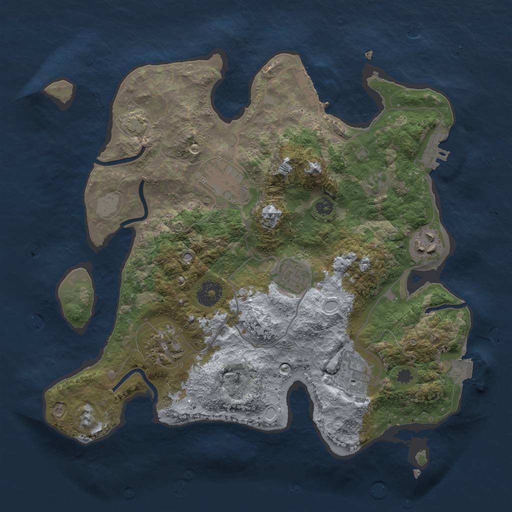 Rust Map: Procedural Map, Size: 3000, Seed: 2854760, 11 Monuments