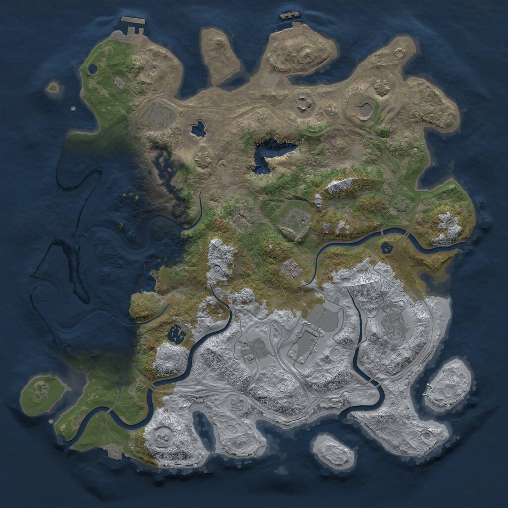 Rust Map: Procedural Map, Size: 4300, Seed: 76715118, 16 Monuments