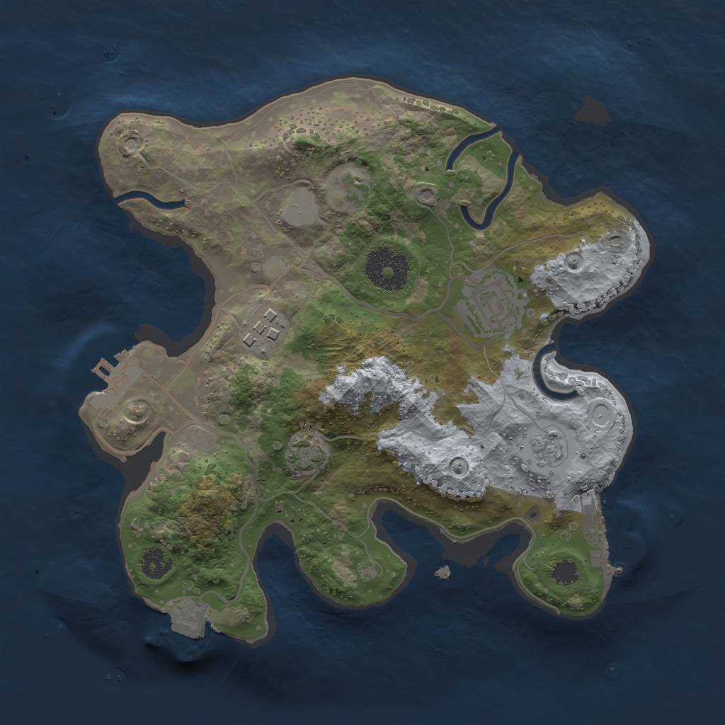 Rust Map: Procedural Map, Size: 2500, Seed: 9339, 9 Monuments