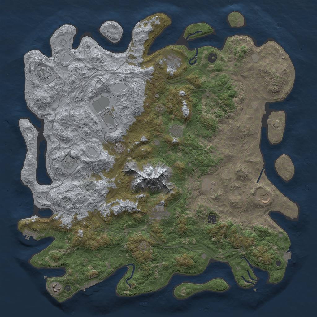 Rust Map: Procedural Map, Size: 5000, Seed: 953582113, 19 Monuments