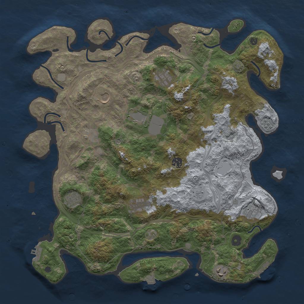 Rust Map: Procedural Map, Size: 4250, Seed: 1175487808, 18 Monuments