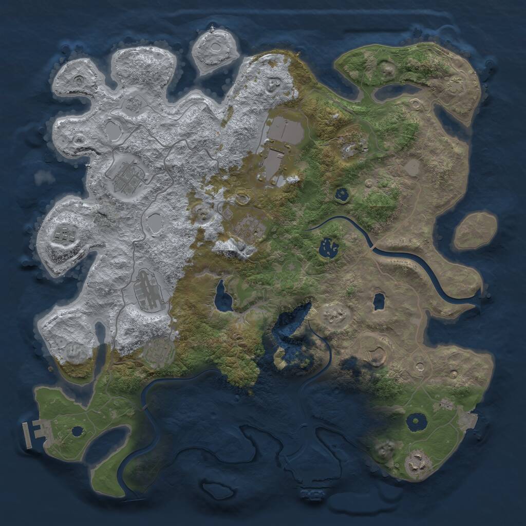 Rust Map: Procedural Map, Size: 4000, Seed: 2006041194, 16 Monuments