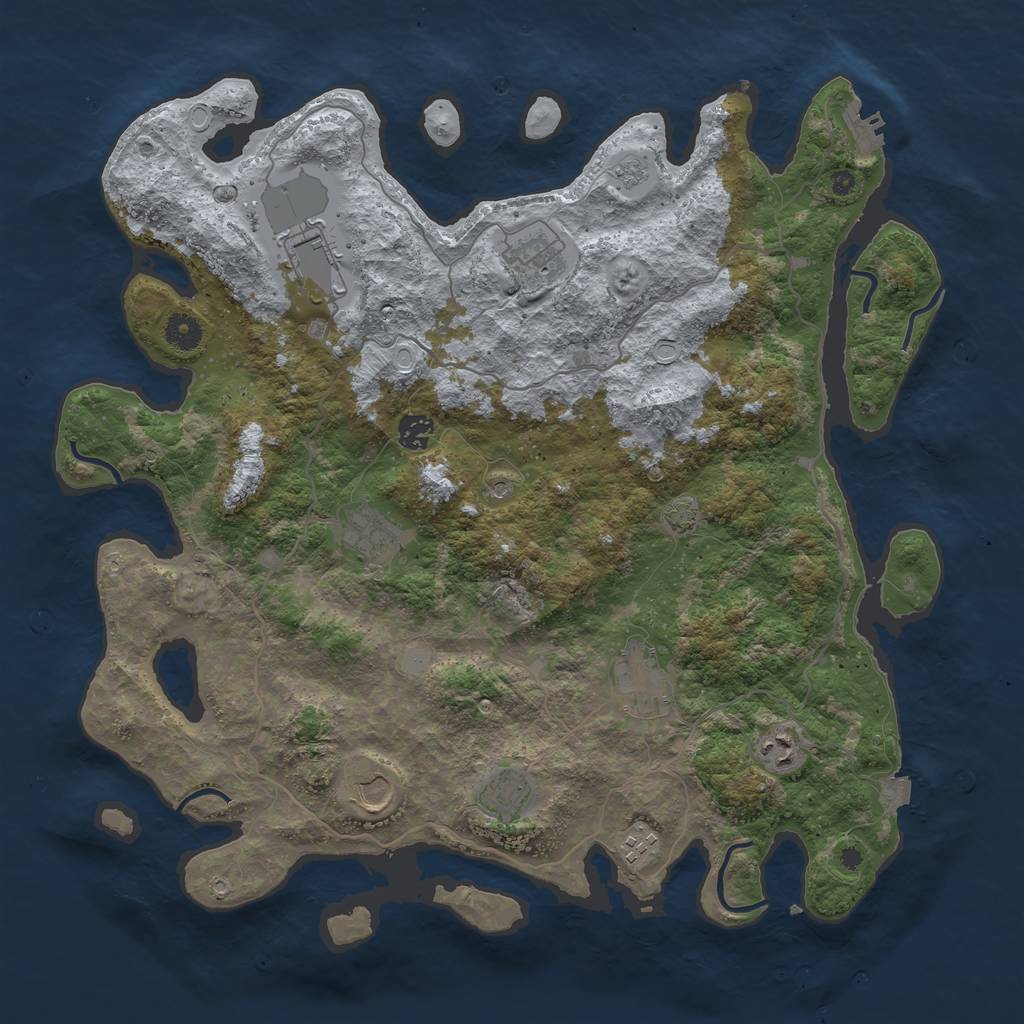 Rust Map: Procedural Map, Size: 4200, Seed: 849431984, 16 Monuments