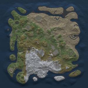 Thumbnail Rust Map: Procedural Map, Size: 4096, Seed: 7474, 17 Monuments