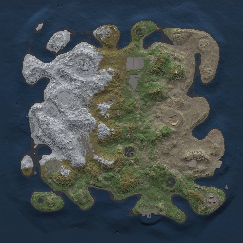 Rust Map: Procedural Map, Size: 3600, Seed: 11208, 15 Monuments