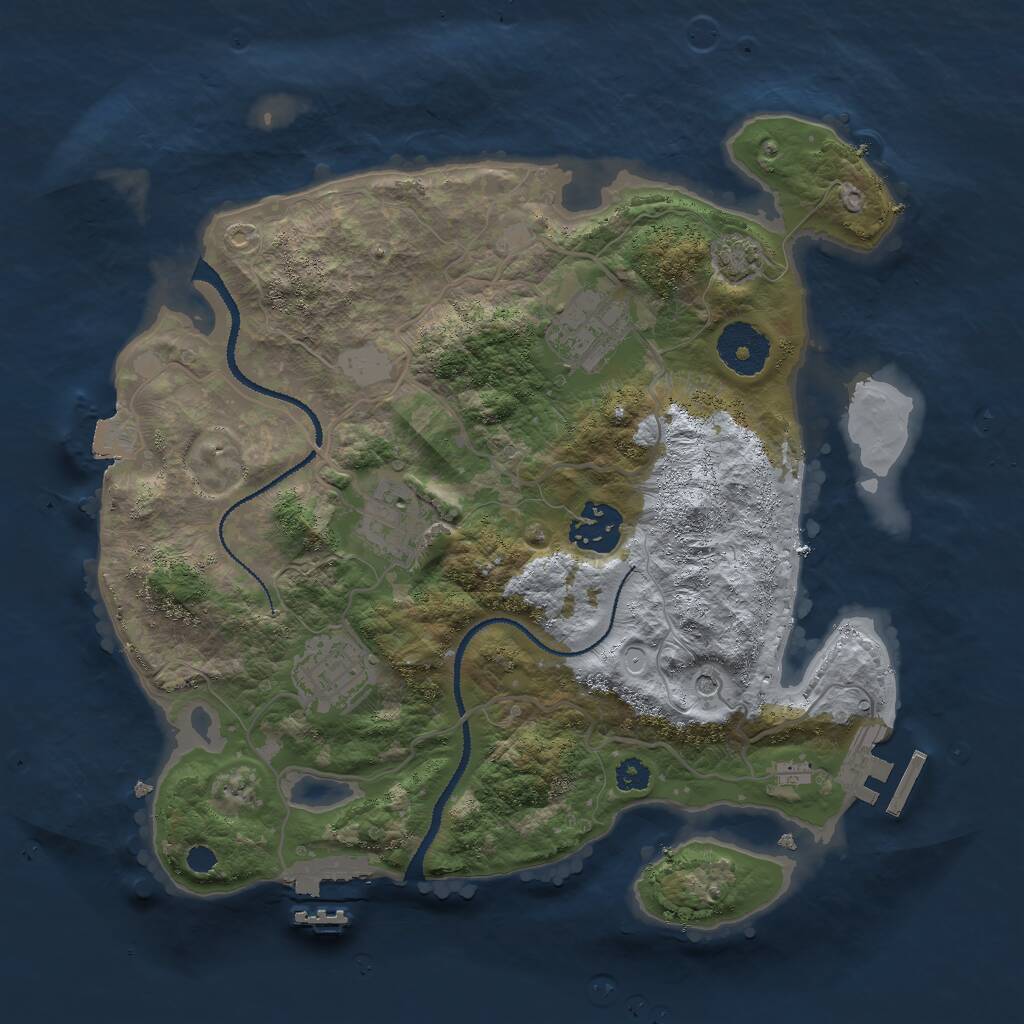 Rust Map: Procedural Map, Size: 3000, Seed: 469653342, 9 Monuments