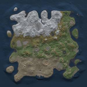 Thumbnail Rust Map: Procedural Map, Size: 3500, Seed: 21609, 15 Monuments