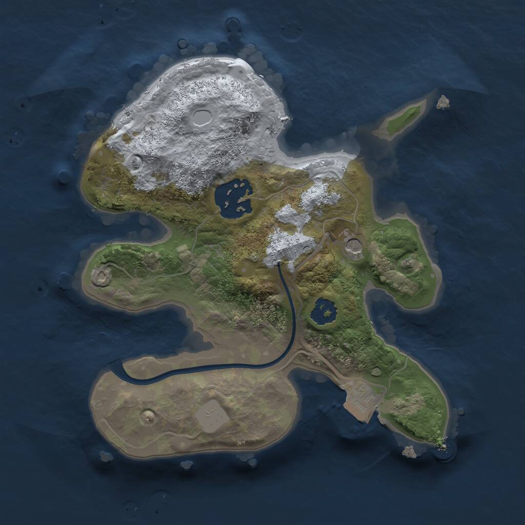 Rust Map: Procedural Map, Size: 2000, Seed: 23917, 3 Monuments