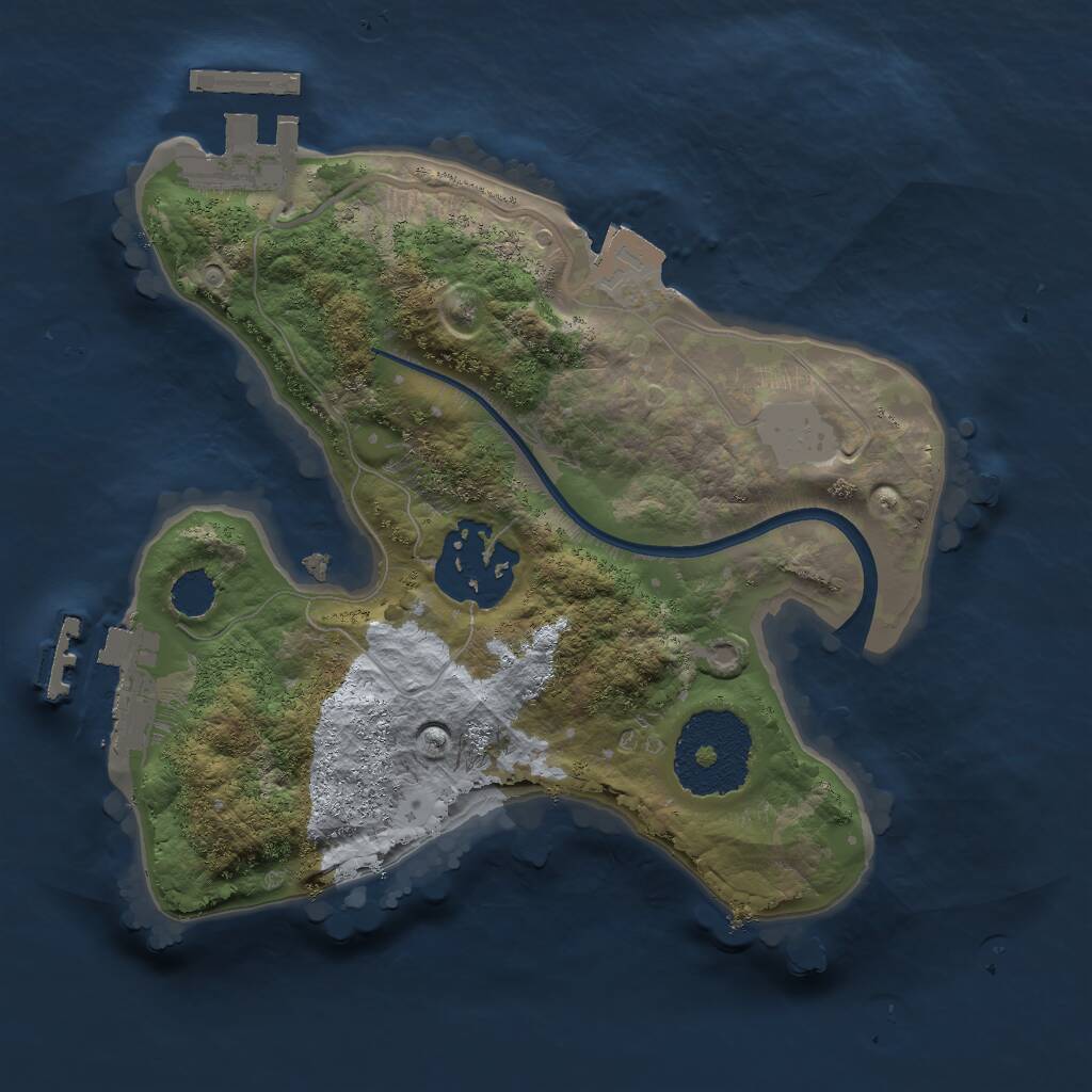 Rust Map: Procedural Map, Size: 2000, Seed: 1607961047, 4 Monuments