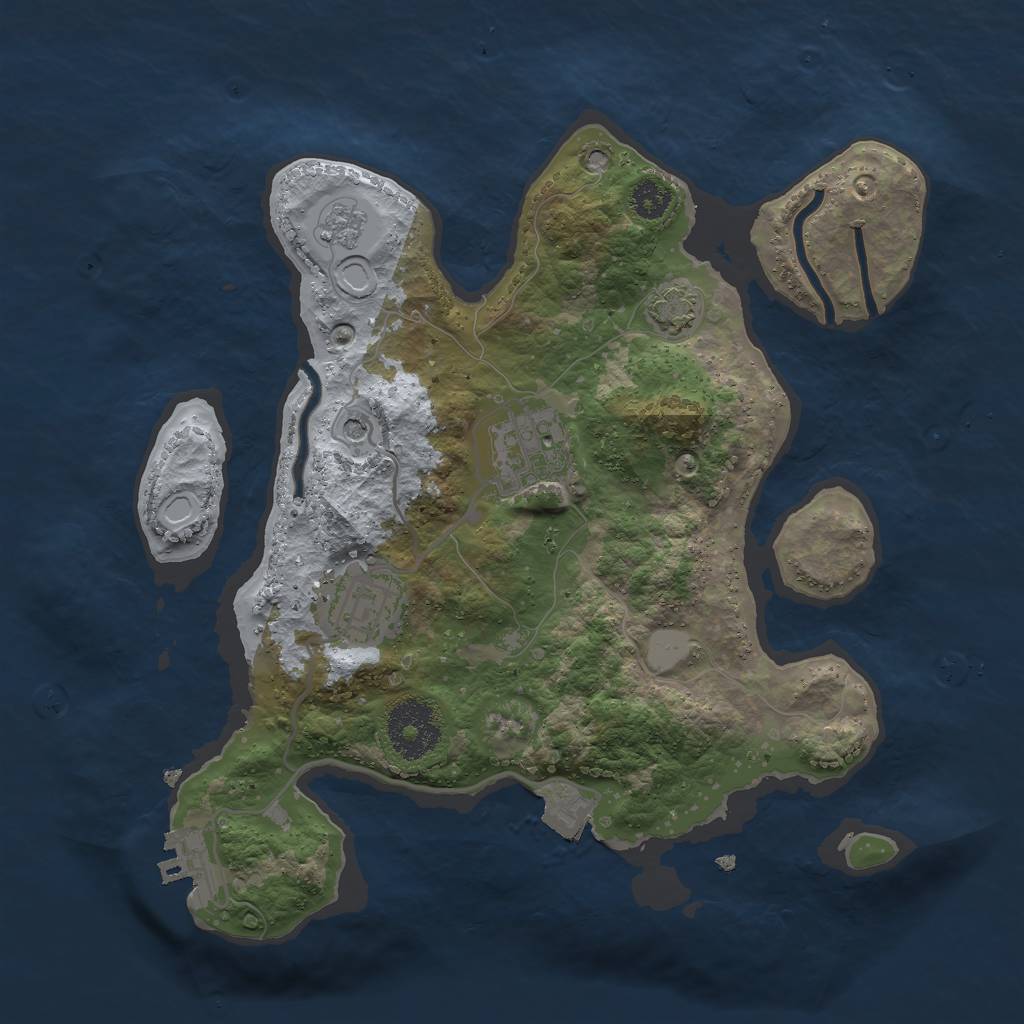 Rust Map: Procedural Map, Size: 2750, Seed: 50005, 9 Monuments