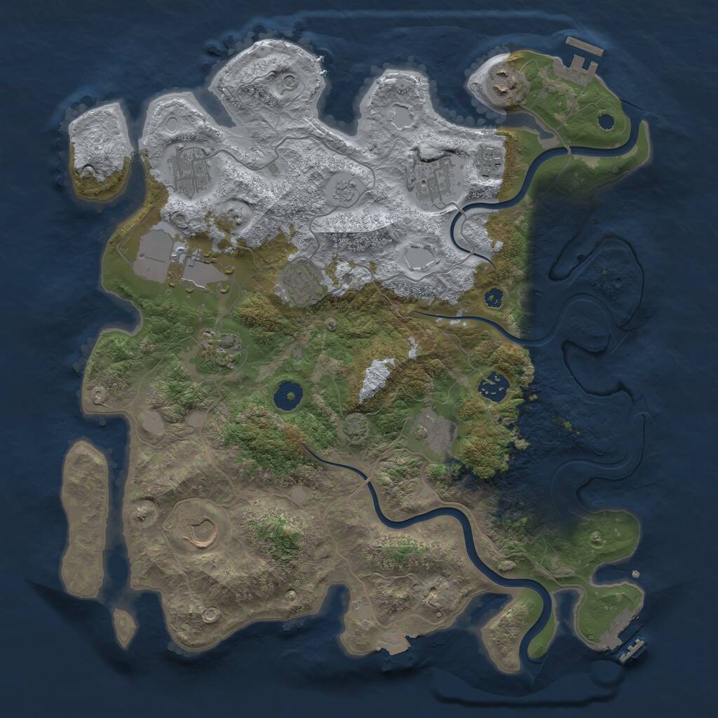 Rust Map: Procedural Map, Size: 3750, Seed: 15047, 16 Monuments