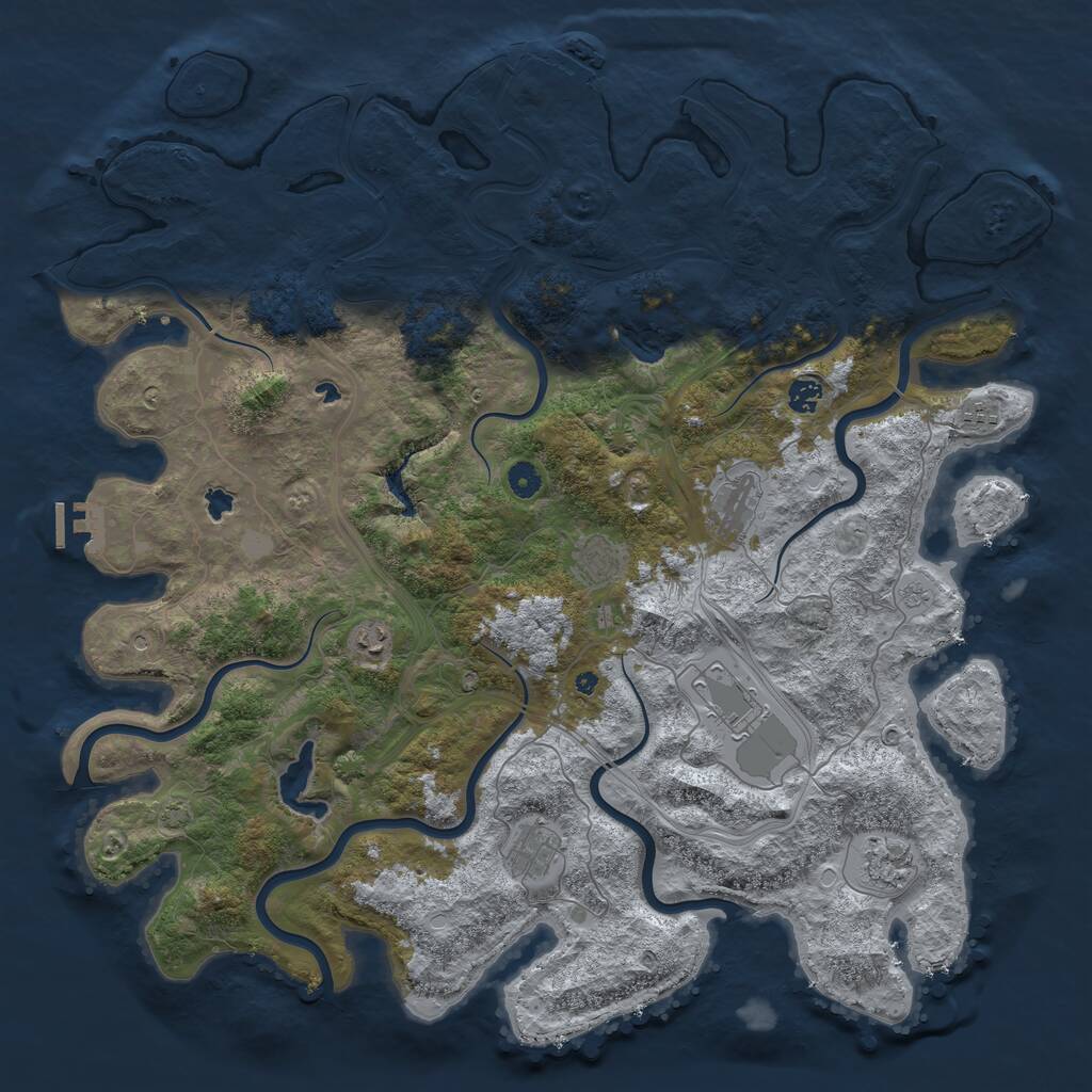 Rust Map: Procedural Map, Size: 4800, Seed: 958984437, 14 Monuments